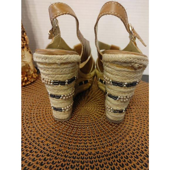 Carlos Monterey Peep Toe Wedge Heels Size 7.5 - Picture 4 of 5